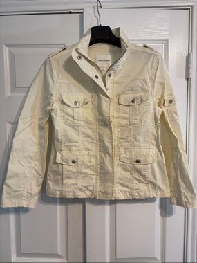 Thread & Supply Light Cream Utility Jacket with Front Pockets